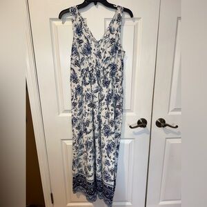 Lucky Brand Navy and White Floral Dress